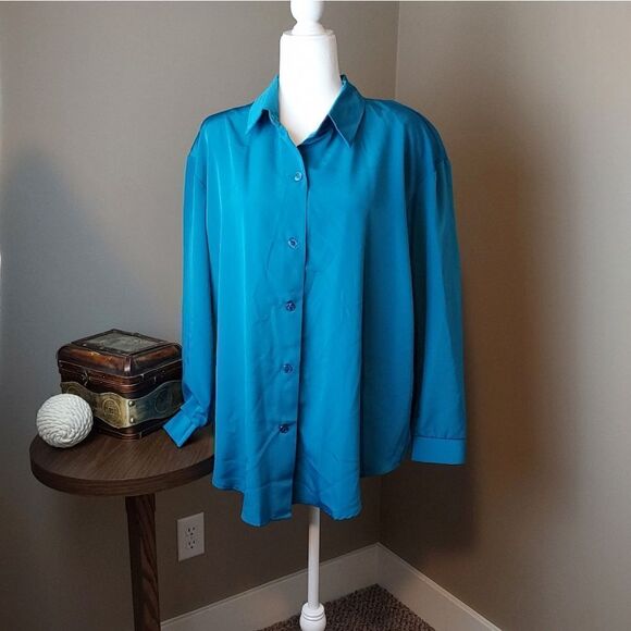 S.G. Sport blouse. Teal Size 1X - Picture 1 of 8